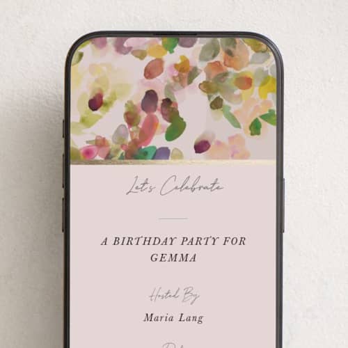 This is a wildberry online invitations by Lori Wemple called floral printing on digital paper in standard