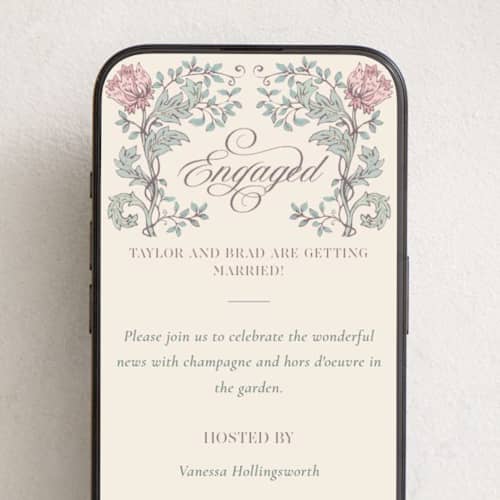 This is a petal online invitations by Anna Black called trepadeiras printing on digital paper in standard