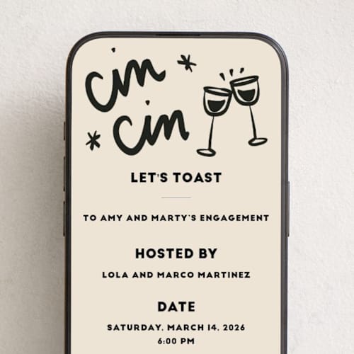 This is a ink online invitations by Ani Somi called saluti printing on digital paper in standard