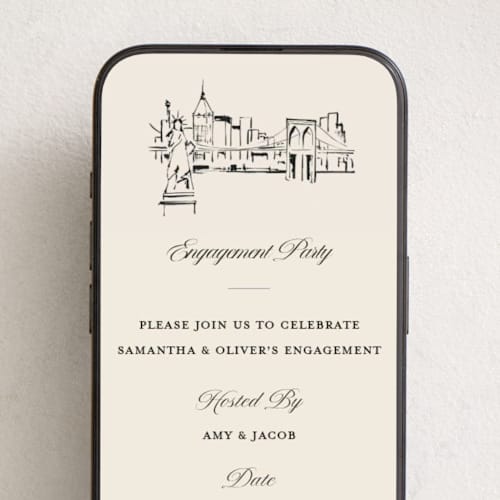 This is a buttercup online invitations by Teju Reval called nyc skyline printing on digital paper in standard