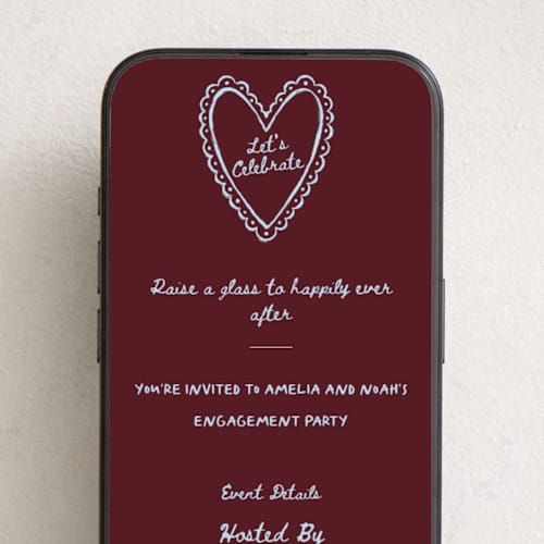 This is a merlot sky online invitations by Sam Dubeau called ink chic printing on digital paper in standard