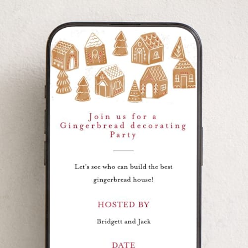 This is a icing online invitations by Rebecca Durflinger called gingerbread bakery printing on digital paper in standard