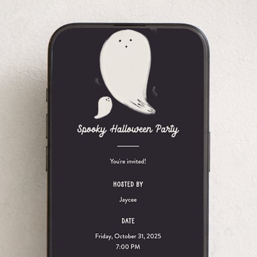 This is a night online invitations by Gwen Bedat called ghosts printing on digital paper in standard