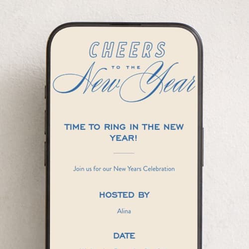 This is a cobalt online invitations by Oscar and Emma - Karly Depew called retro printing on digital paper in standard