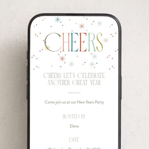 This is a confetti online invitations by Robert and Stella called cheers to you! printing on digital paper in standard