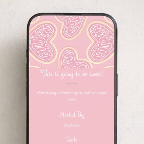 This is a peony online invitations by Ashley Presutti Beasley called sugar cookie printing on digital paper in standard