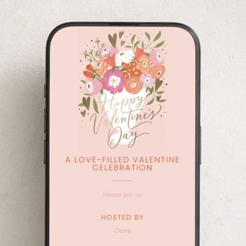This is a rosebud online invitations by Erin German called vase of flowers printing on digital paper in standard