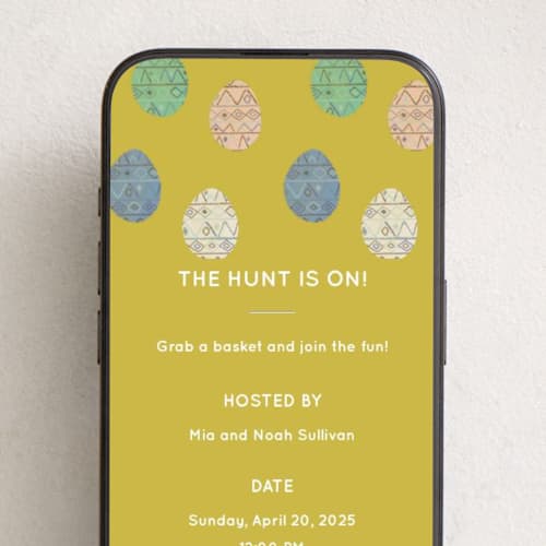 This is a sun online invitations by Pati Cascino called easter eggs printing on digital paper in standard