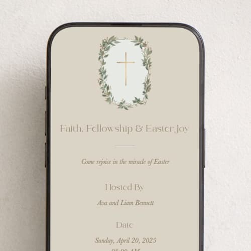 This is a seashell online invitations by Lucrecia Caporale called sweet botanical wreath printing on digital paper in standard