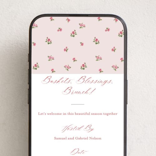 This is a blush online invitations by Teju Reval called romantic roses printing on digital paper in standard