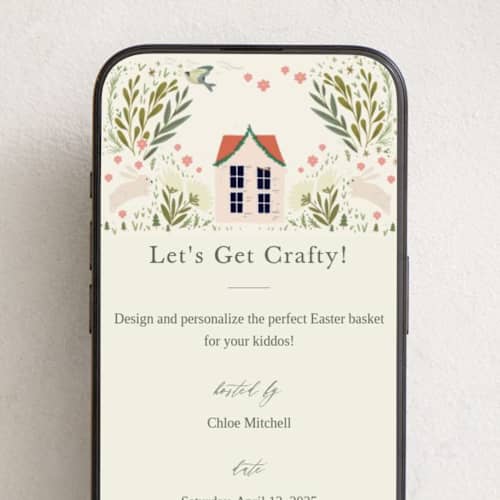 This is a sand online invitations by Hannah Williams called easter village printing on digital paper in standard