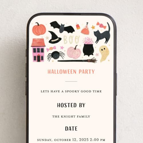 This is a liquorice online invitations by Sarah Knight called boo to you printing on digital paper in standard