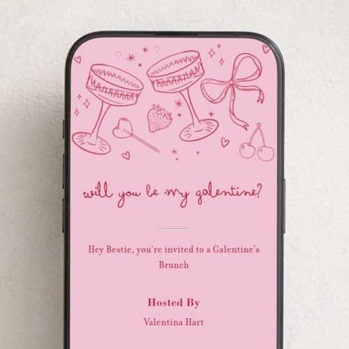 This is a blush online invitations by Mollie McLoughlin called be my galentine printing on digital paper in standard