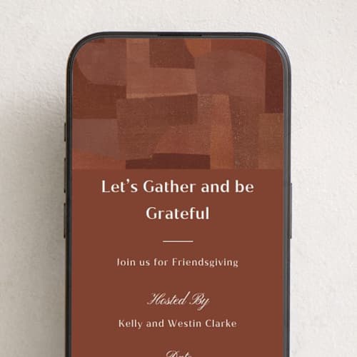 This is a pumpkin spice online invitations by Kelly Williams called grateful gather printing on digital paper in standard