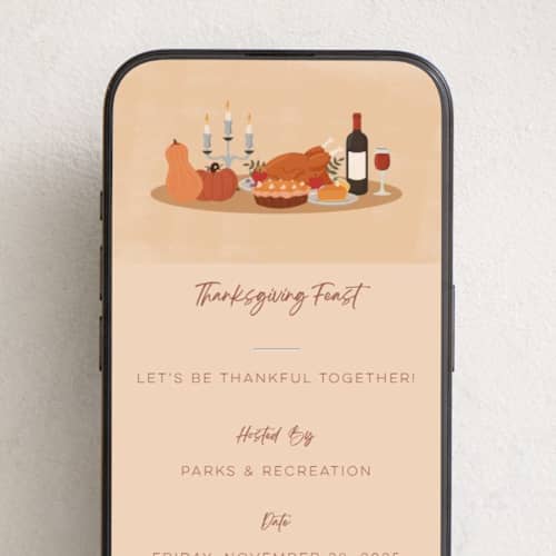 This is a pumpkin online invitations by Sherley Ferreira called thanksgiving feast printing on digital paper in standard