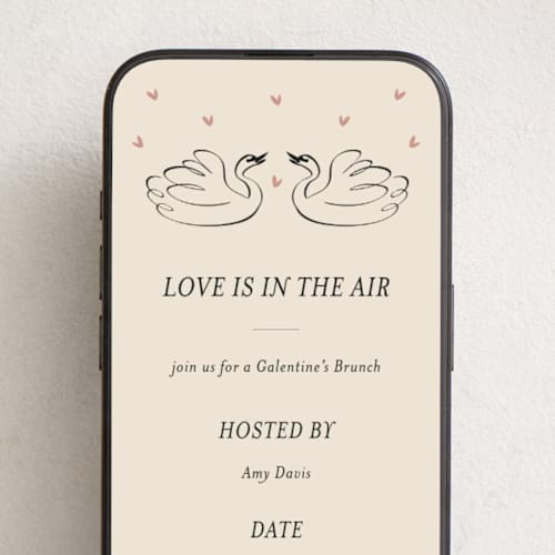 This is a honey online invitations by Ani Somi called love swans printing on digital paper in standard