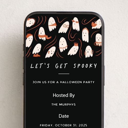 This is a pumpkin online invitations by Grae called so spooky printing on digital paper in standard