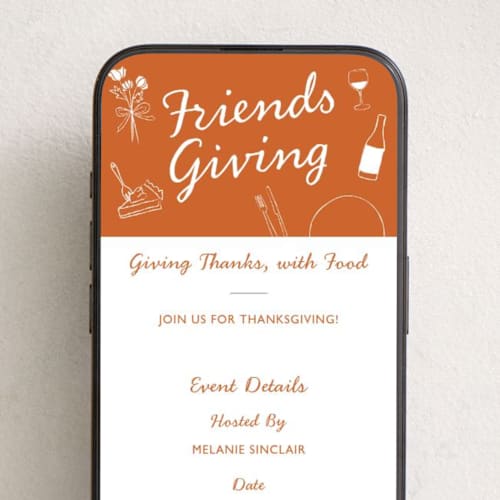 This is a apricot online invitations by Zani van Zyl called friends giving printing on digital paper in standard