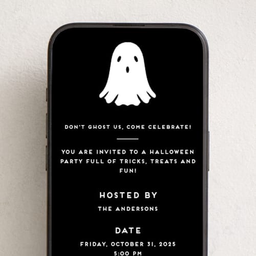 This is a haunted online invitations by Claudia Orengo called do not ghost us printing on digital paper in standard