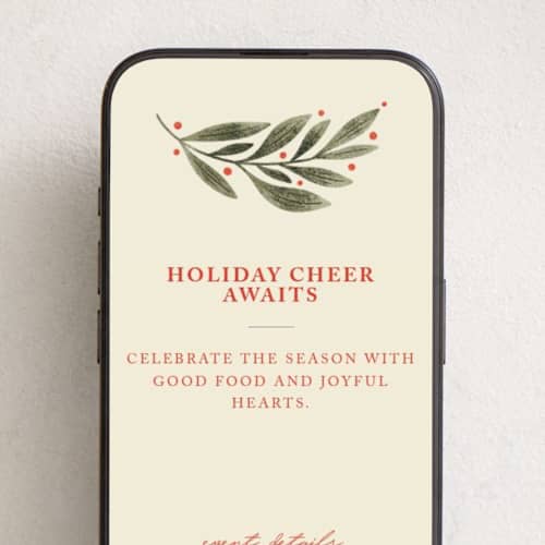 This is a wintergreen online invitations by Kristen Magee called botanical scallop frame printing on digital paper in standard