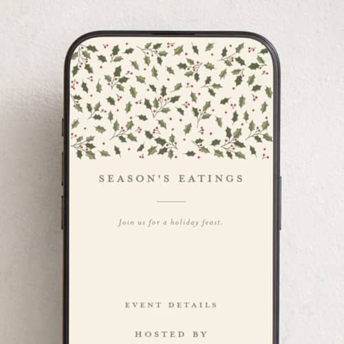 This is a eggnog online invitations by Diana Pinnell called winter garland printing on digital paper in standard