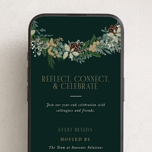 This is a juniper online invitations by Susan Moyal called holiday vine printing on digital paper in standard