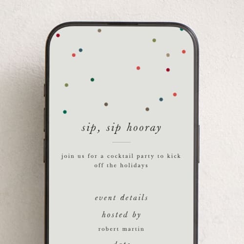 This is a mist online invitations by Lori Wemple called confetti christmas printing on digital paper in standard