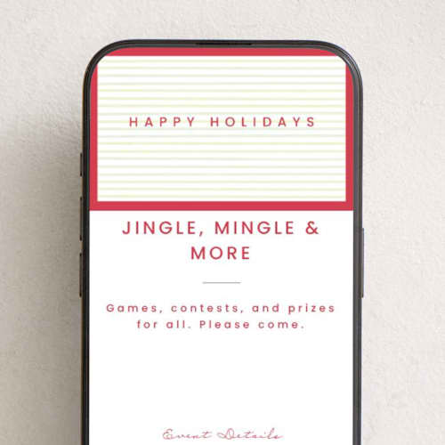 This is a holly online invitations by Poised Avenue called framed in stripes printing on digital paper in standard