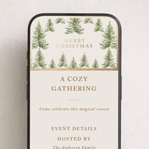 This is a toffee online invitations by Petra Kern called winter trees printing on digital paper in standard
