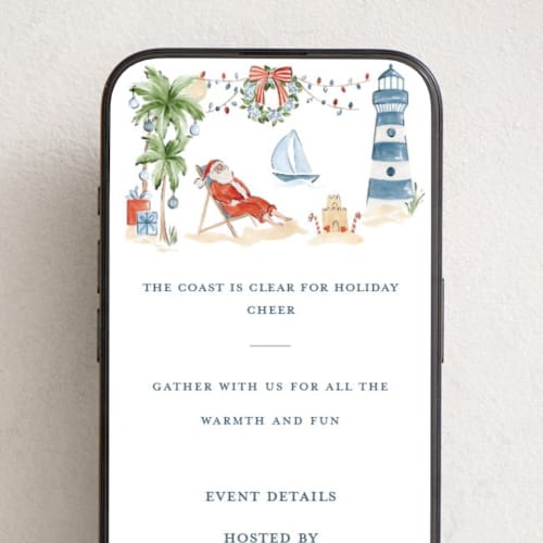 This is a sea salt online invitations by Sarah Knight called beach holidays printing on digital paper in standard