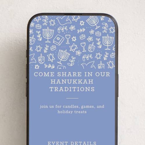 This is a robin blue online invitations by Abbigail Lim called warmth of the lights printing on digital paper in standard