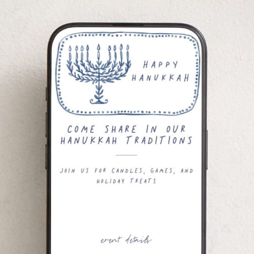 This is a lake online invitations by Anastasia Makarova called watercolor menorah printing on digital paper in standard