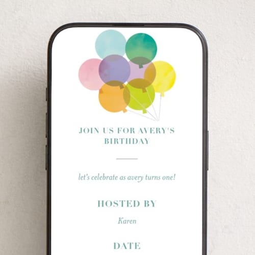 This is a teal online birthday invitations by Lori Wemple called year printing on digital paper in standard