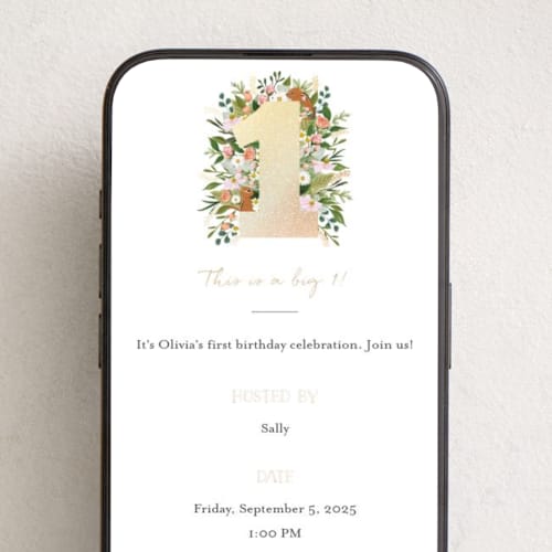 This is a blush online birthday invitations by Susan Moyal called she's a wild one printing on digital paper in standard