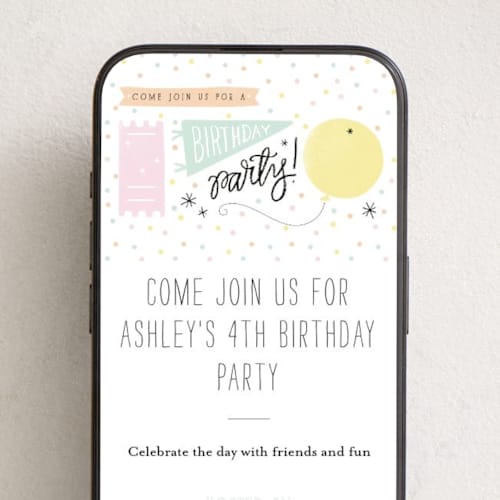 This is a cotton candy online birthday invitations by Jennifer Wick called details details printing on digital paper in standard