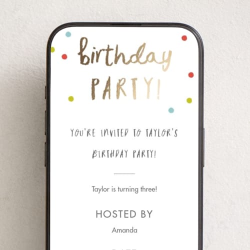 This is a bubblegum online birthday invitations by Stacey Meacham called confetti bash printing on digital paper in standard