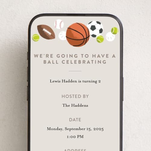 This is a fudge online birthday invitations by Alethea and Ruth called have a ball printing on digital paper in standard
