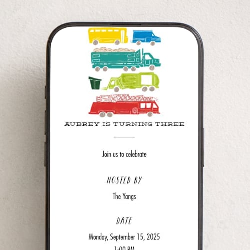 This is a bright turquoise online birthday invitations by Shiny Penny Studio called things that g0 printing on digital paper in standard