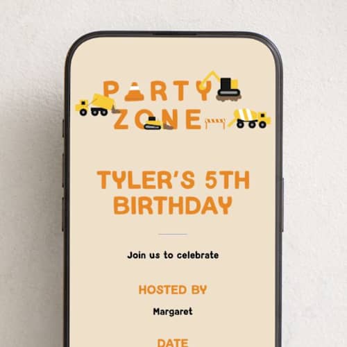 This is a lemon drop online birthday invitations by Nicole Senecal called party zone printing on digital paper in standard