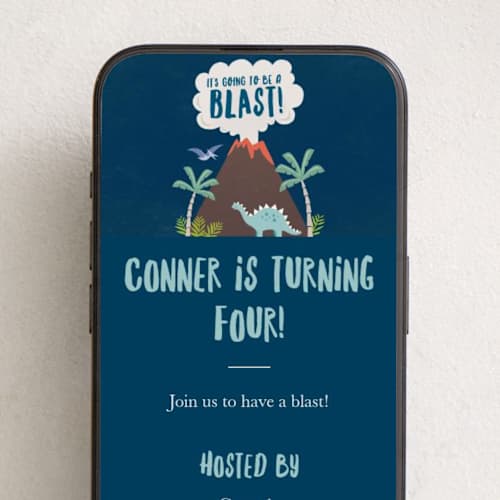 This is a atlantic online birthday invitations by Karidy Walker called volcano blast printing on digital paper in standard