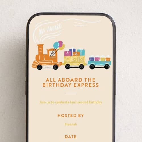 This is a sunset online birthday invitations by Shiny Penny Studio called the birthday express printing on digital paper in standard