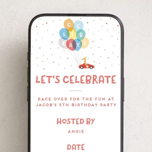 This is a ivory online birthday invitations by chocomocacino called monza printing on digital paper in standard