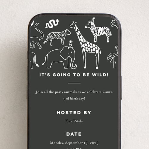 This is a ink online birthday invitations by Jessie Steury called get wild printing on digital paper in standard