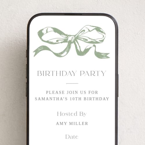 This is a forest online birthday invitations by Teju Reval called big bow printing on digital paper in standard