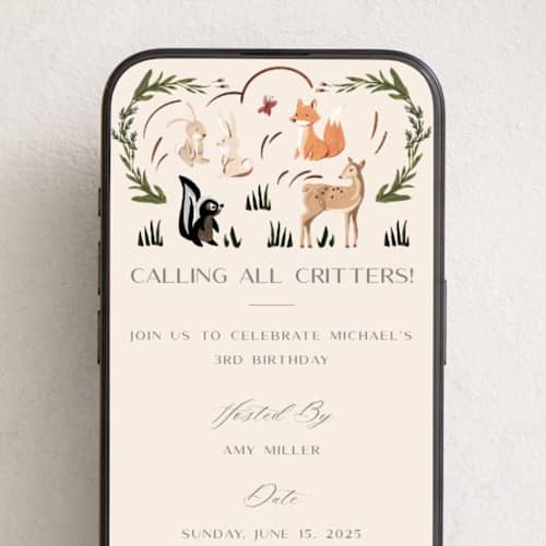 This is a halo online birthday invitations by Teju Reval called woodland dreams printing on digital paper in standard