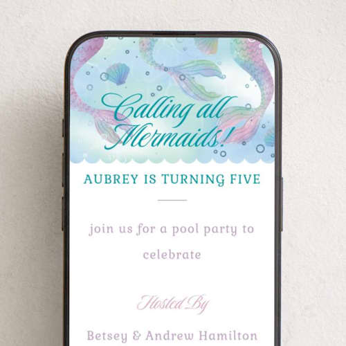 This is a lilac online birthday invitations by 2birdstone called mermaid tails printing on digital paper in standard