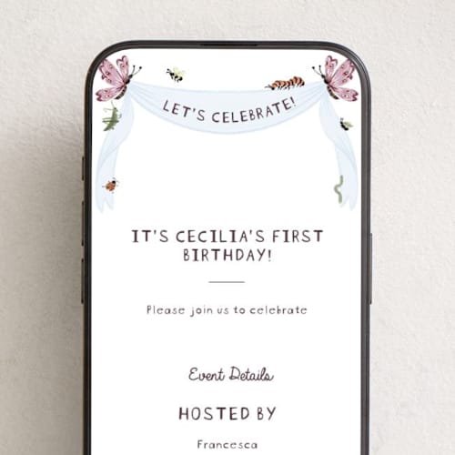 This is a sky online birthday invitations by Pati Cascino called time flies printing on digital paper in standard