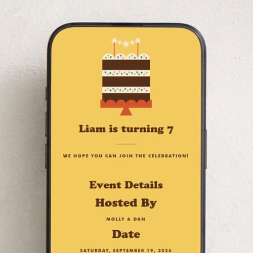 This is a honey online birthday invitations by ThirteenJune Studio called confetti cake printing on digital paper in standard