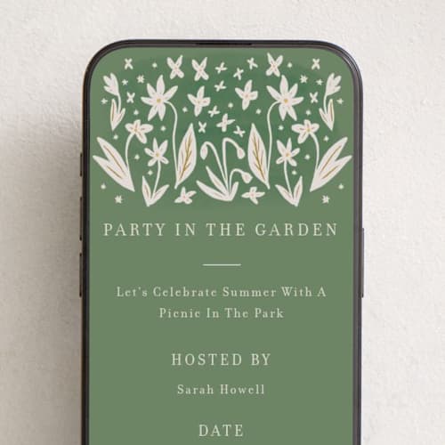 This is a emerald online invitations by Ani Somi called friendly flowers printing on digital paper in standard