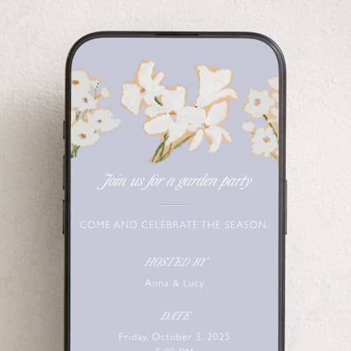 This is a orchid online invitations by Lottie Aldarwish called in bloom printing on digital paper in standard
